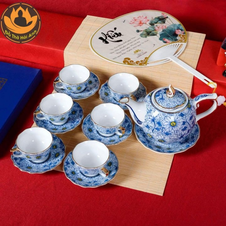 Bộ ấm Trà men lam ( nhiều mẫu ) 